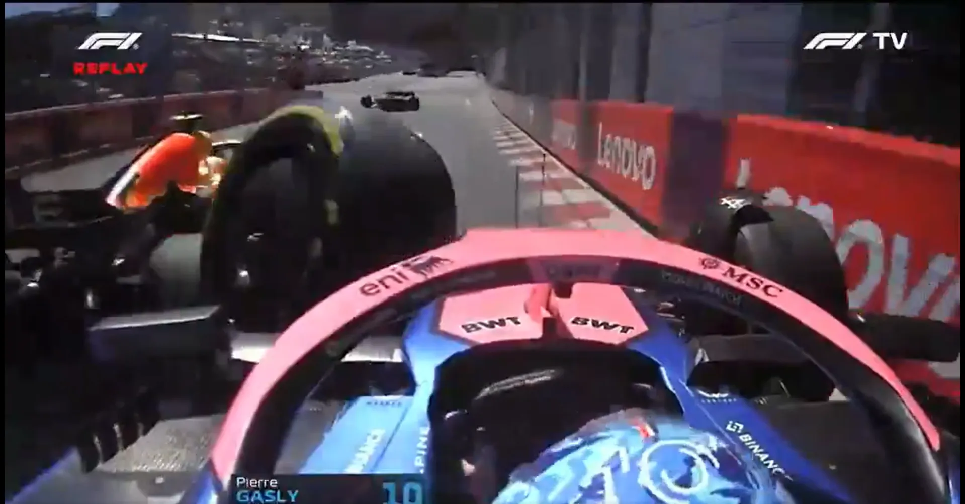 Así fue el contacto entre Gasly y Tsunoda