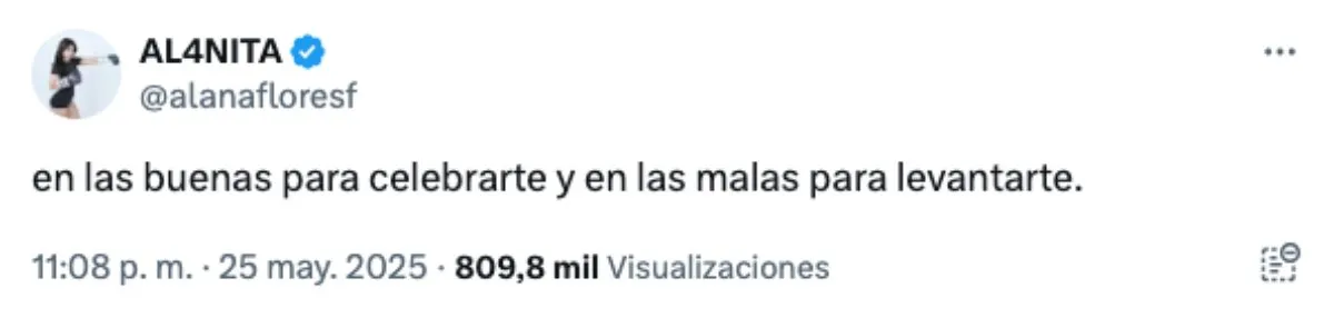 El mensaje de Alana | Captura de pantalla: @alanafloresf