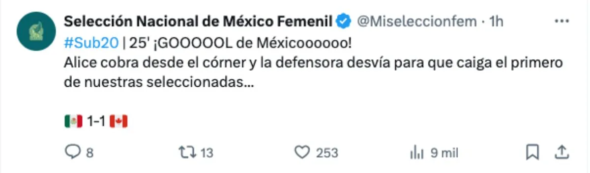El gol de las mexicanas | Captura de pantalla: X