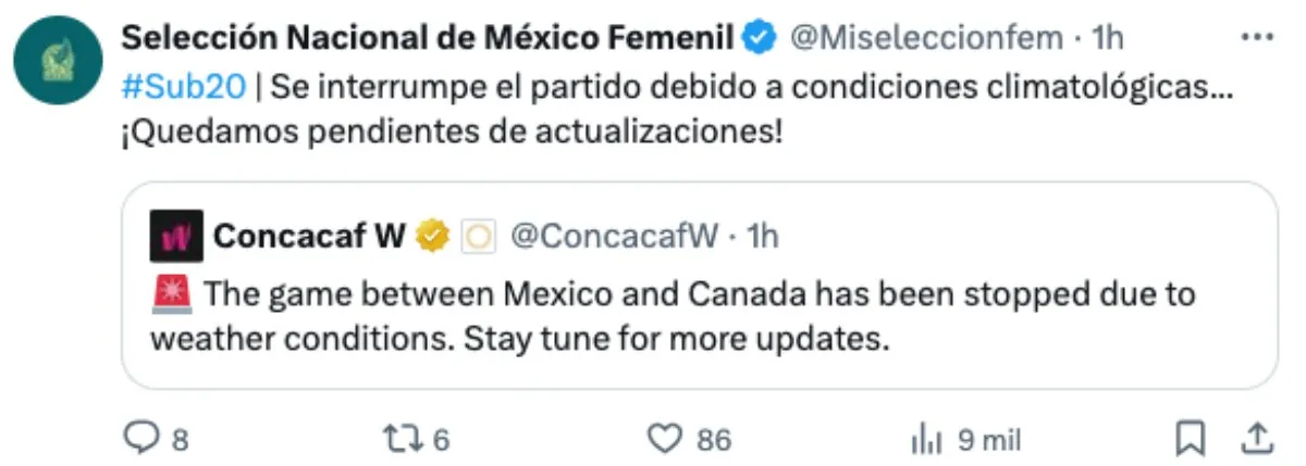 Información al momento | Captura de pantalla: X