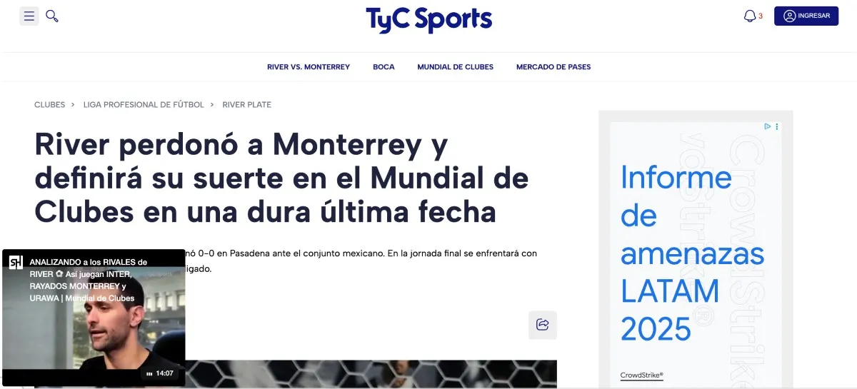 Opinión de TyC Sports | Captura de pantalla