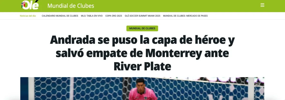 Información de Olé | Captura de pantalla