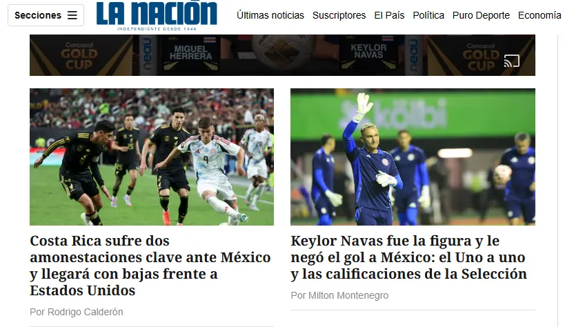 La Nación destacó las amonestaciones de Manfred Ugalde y Joseph Mora