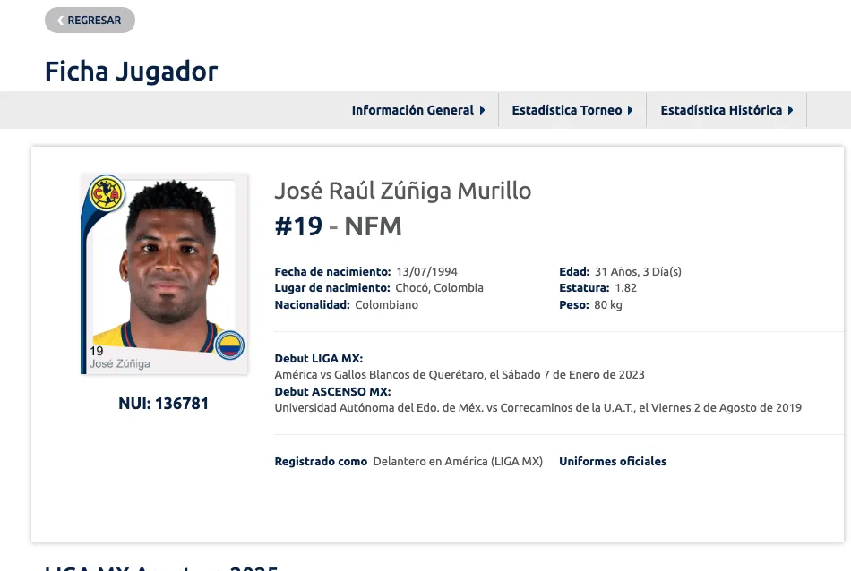 El registro de Zúñiga ya quedó listo