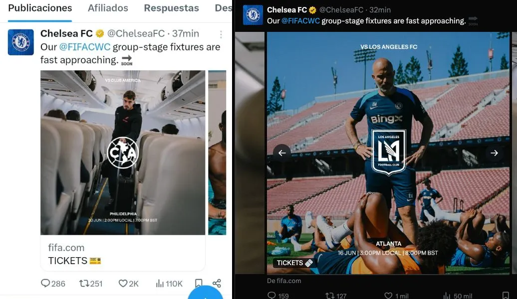 Los Blues se equivocaron en las redes sociales