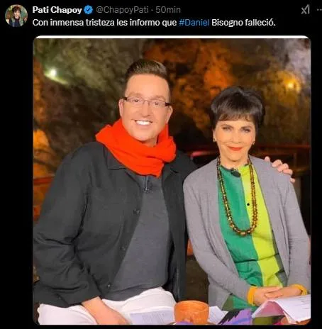 La muerte del conductor fue dada a conocer por Pati Chapoy / Redes Sociales