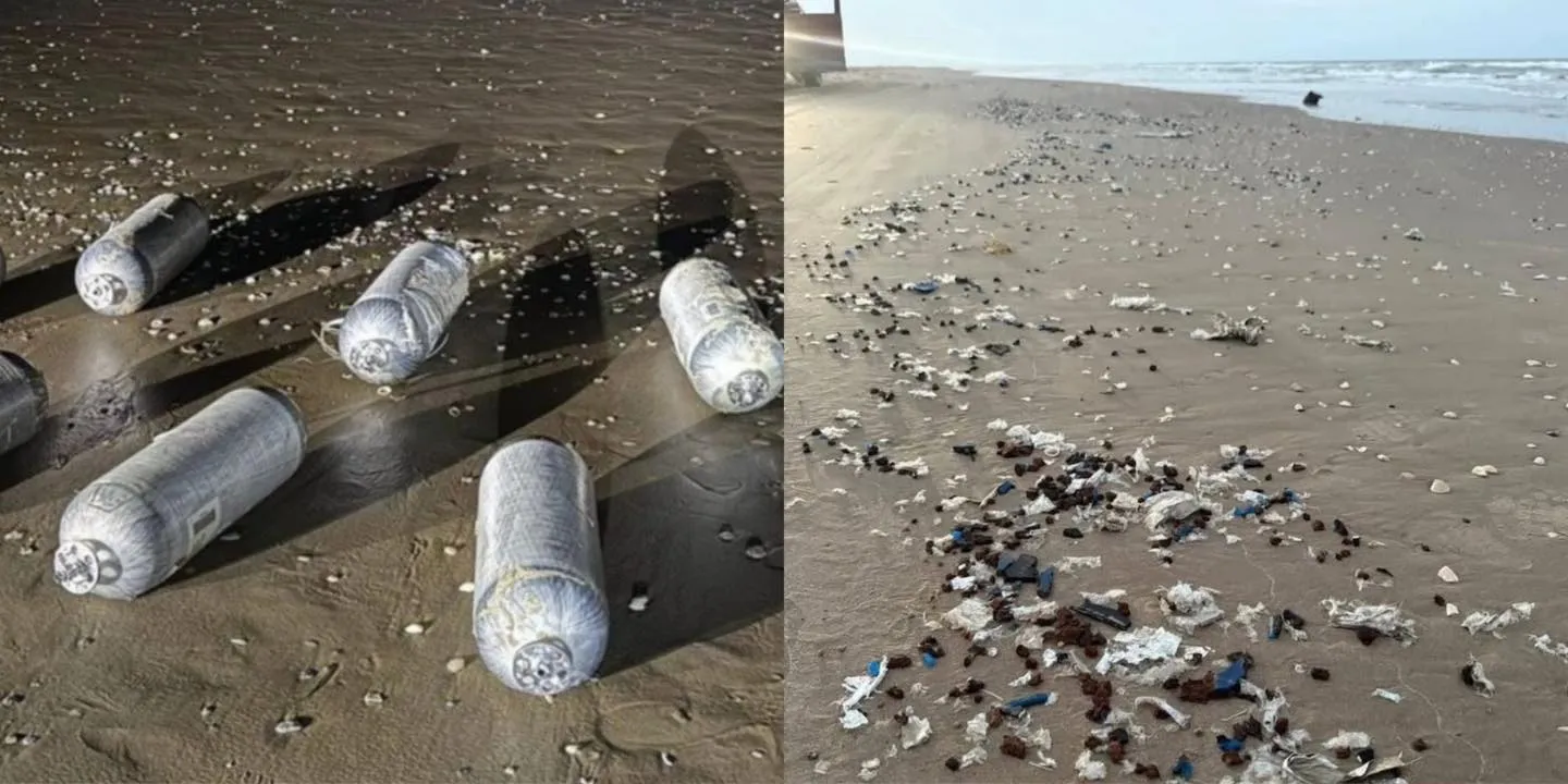 El cohete Starship explotó en el aire dejando su basura en una playa mexicana / Redes Sociales