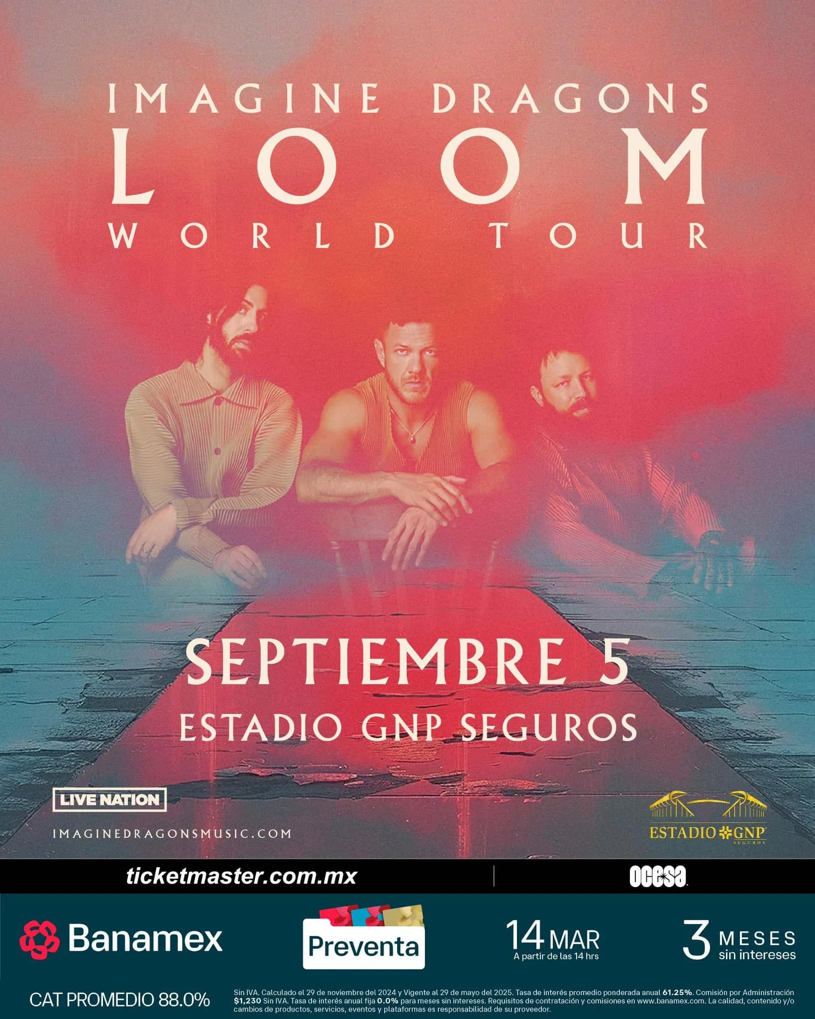 Imagine Dragons se estarán presentando en el Estadio GNP / FB:@ImagineDragons