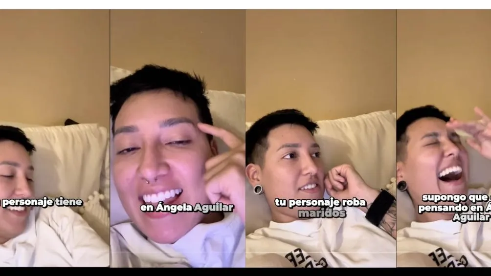 Una chica juega con su asistente virtual Alexa al Akinator, siguiendo una tendencia de TikTok, y trata de ver si Alexa puede adivinar que está pensando en la cantante Ángela Aguilar.| Captura de pantalla