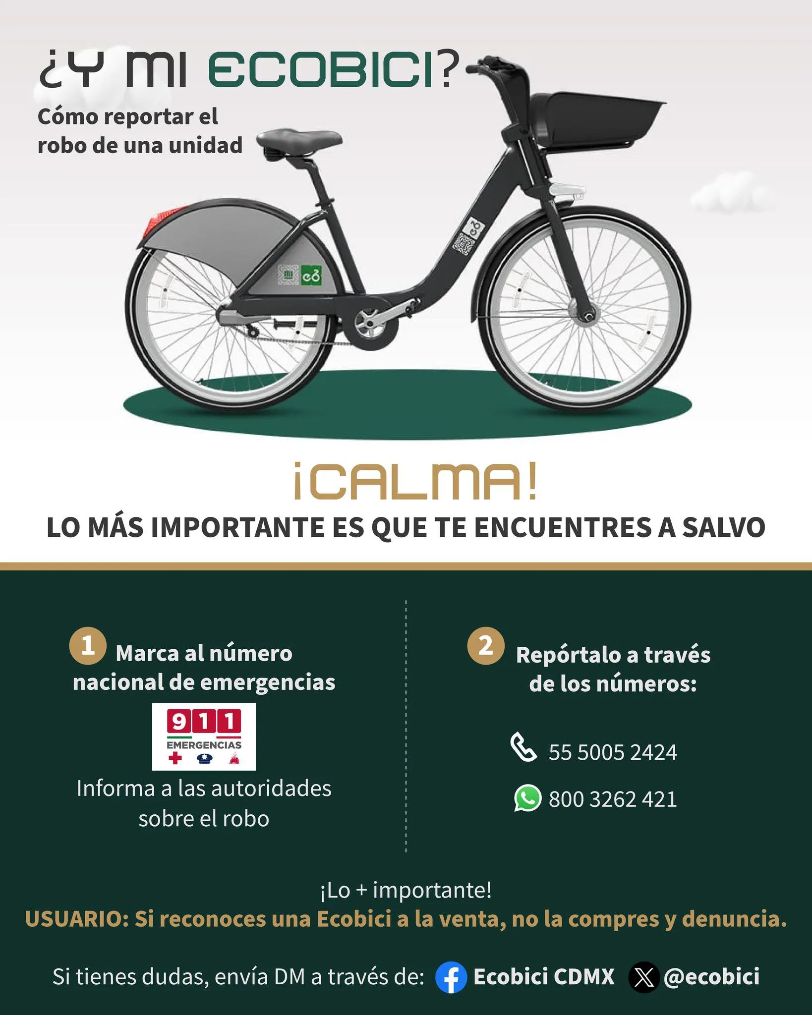 Llaman a la gente no comprar ecobicis robadas / FB: @ecobici
