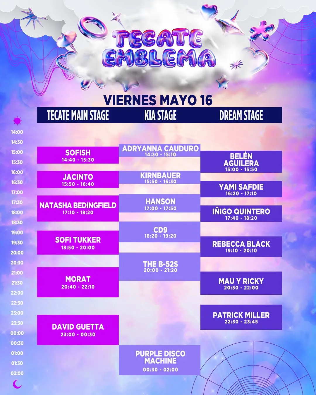 El gran cierre del primer día correrá a cargo de Purple Disco Machine / FB: @TecateEmblema