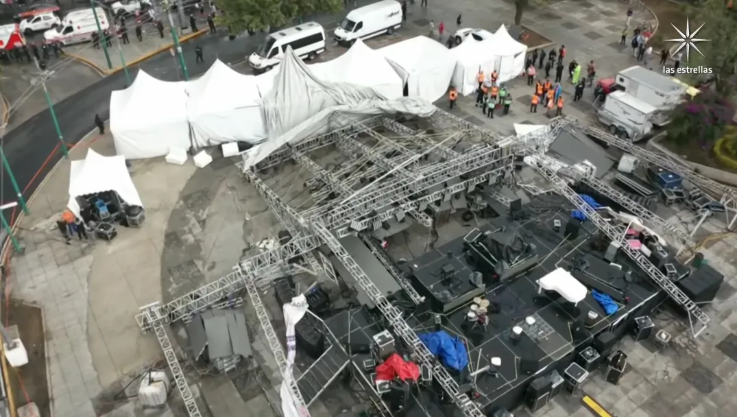 Los fuertes vientos derribaron toda la estructura metálica / Redes Sociales