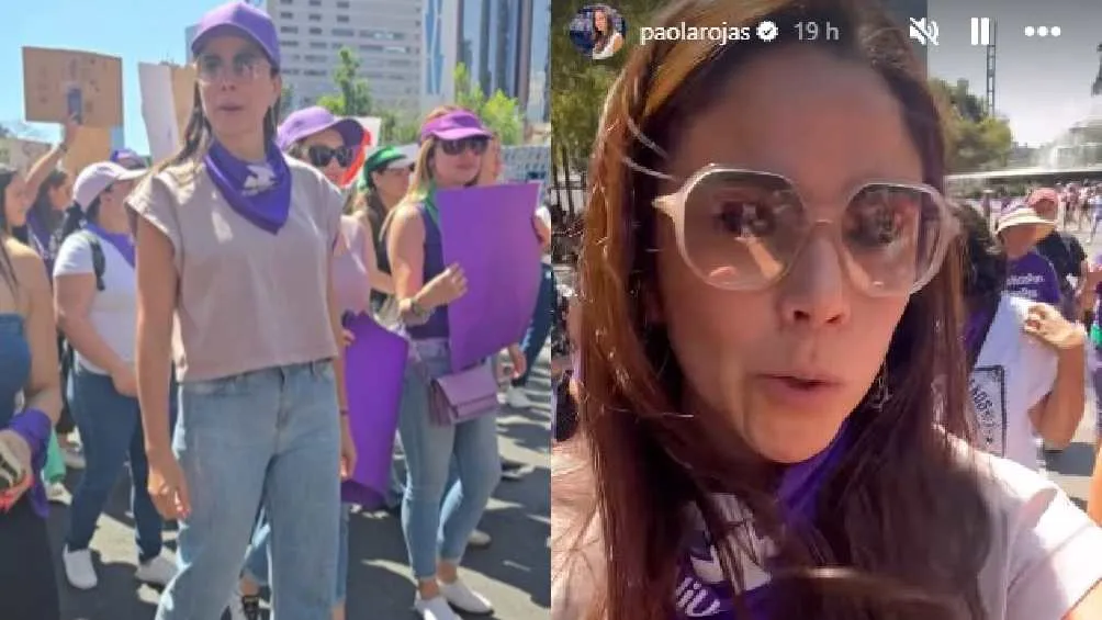 La periodista Paola Rojas estuvo presente en la manifestación por el Día Internacional de la Mujer/IG: @paolarojas