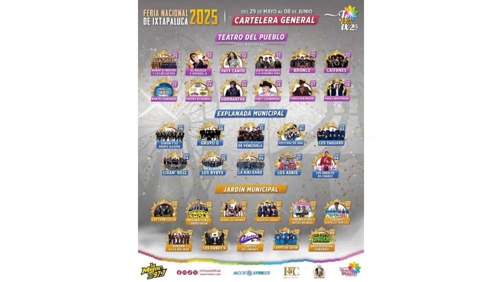 La venta de boletos se realiza exclusivamente en taquilla el mismo día del concierto, sin opción de preventa ni venta digital. Las taquillas abren a partir de las 11:00 horas/Redes Sociales