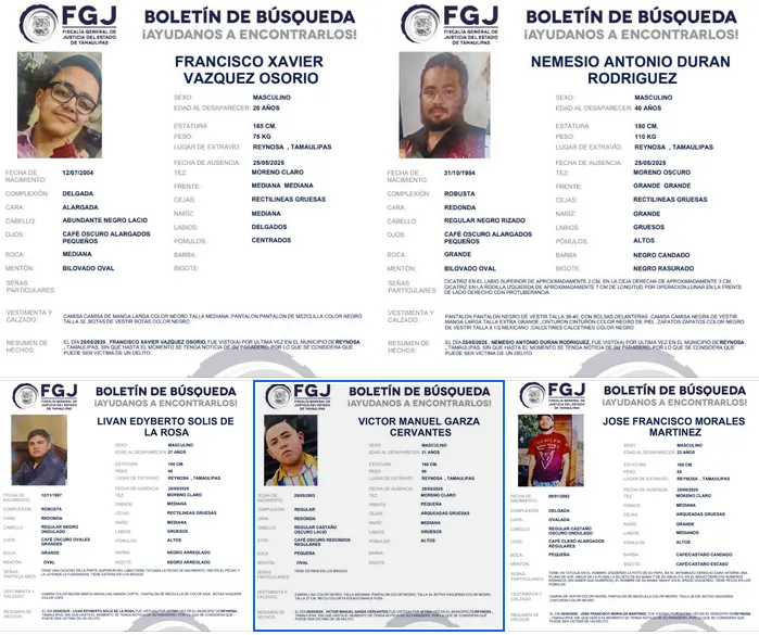 Las autoridades de Tamaulipas emitieron las fichas de búsqueda de los músicos / Redes Sociales