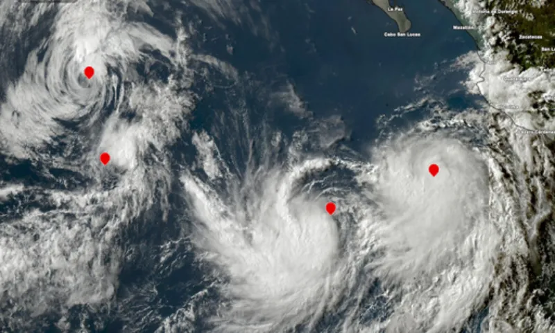 El efecto Fujiwara es cuando dos tormentas o ciclones se juntan / Redes Sociales