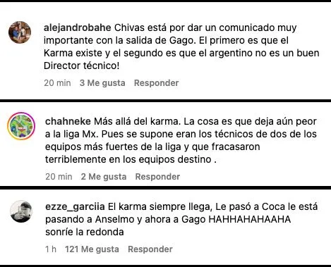 Los comentarios no olvidaron la manera en que dejó a Chivas