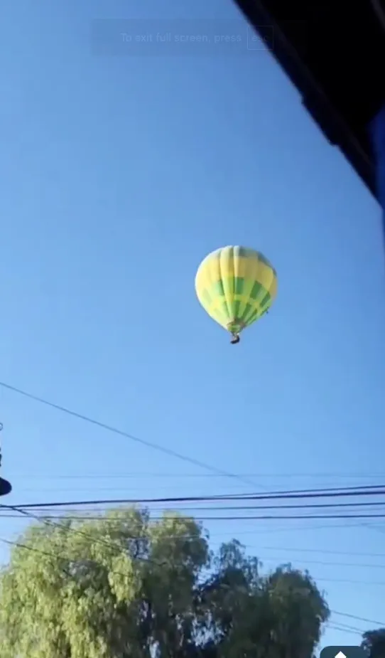 El globo salió de San Juan Teotihuacán con rumbo a las pirámides / Redes Sociales