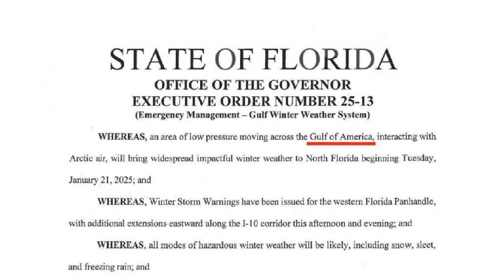 En un comunicado el estado de Florida utilizó el término 'Golfo de América'/X