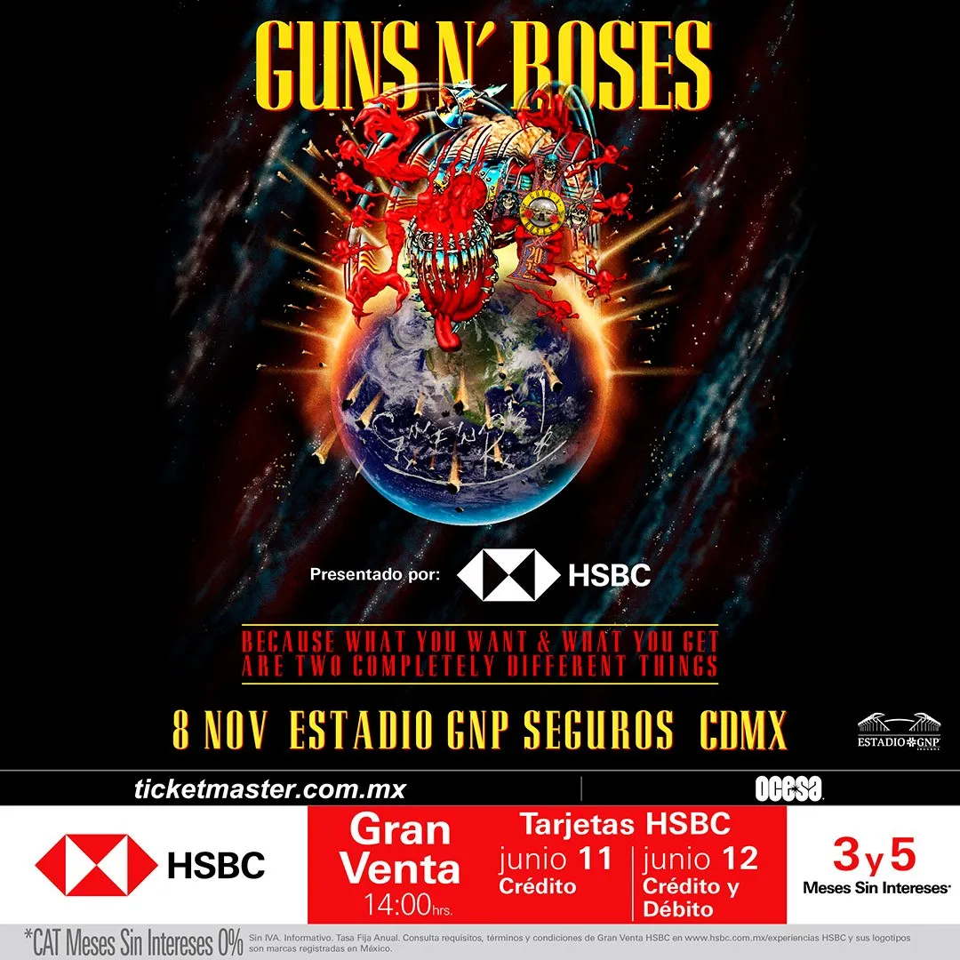 La preventa comienza el 11 de junio / FB: @gunsnroses