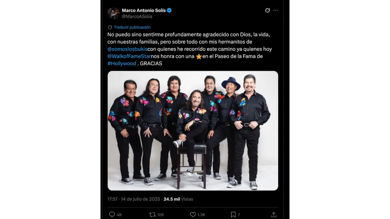 Marco Antonio Solis por medio de su cuenta de X