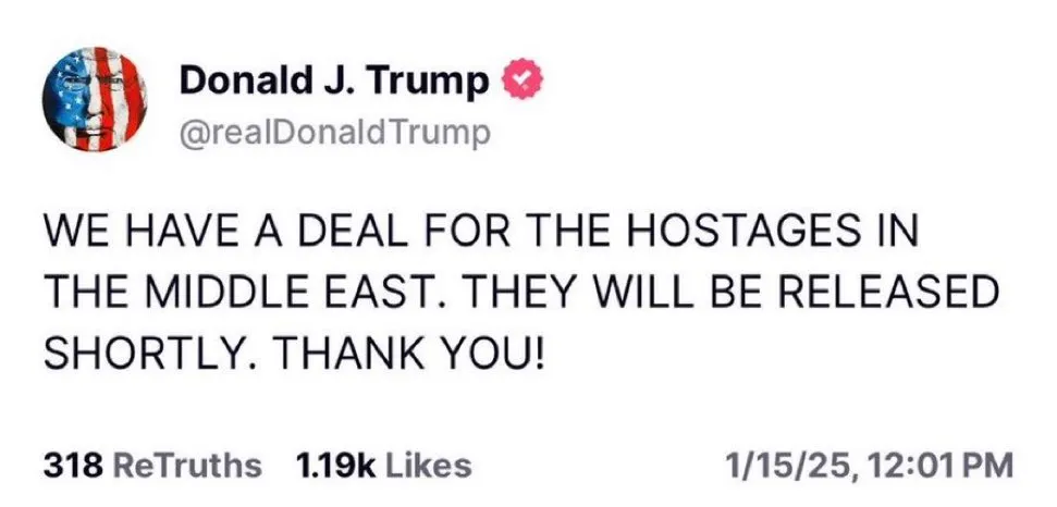 Donald Trump se refirió a la noticia a través de su red social