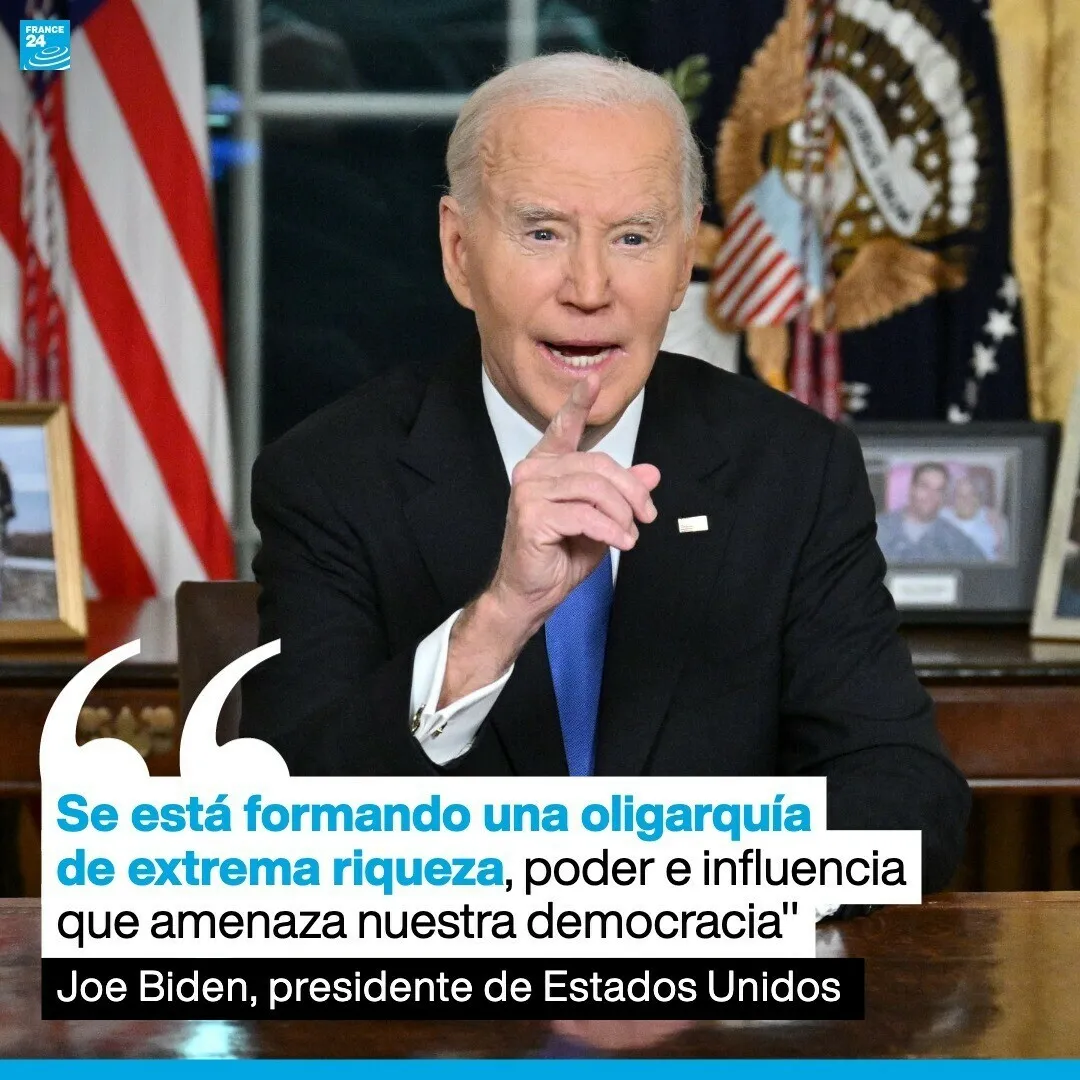 Joe Biden advirtió a Estados Unidos sobre el poder de millonarios como Musk y Zuckerberg | France24