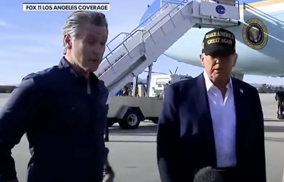 Donald Trump llegó a LA para supervisar los daños de los incendios / Captura de Pantalla