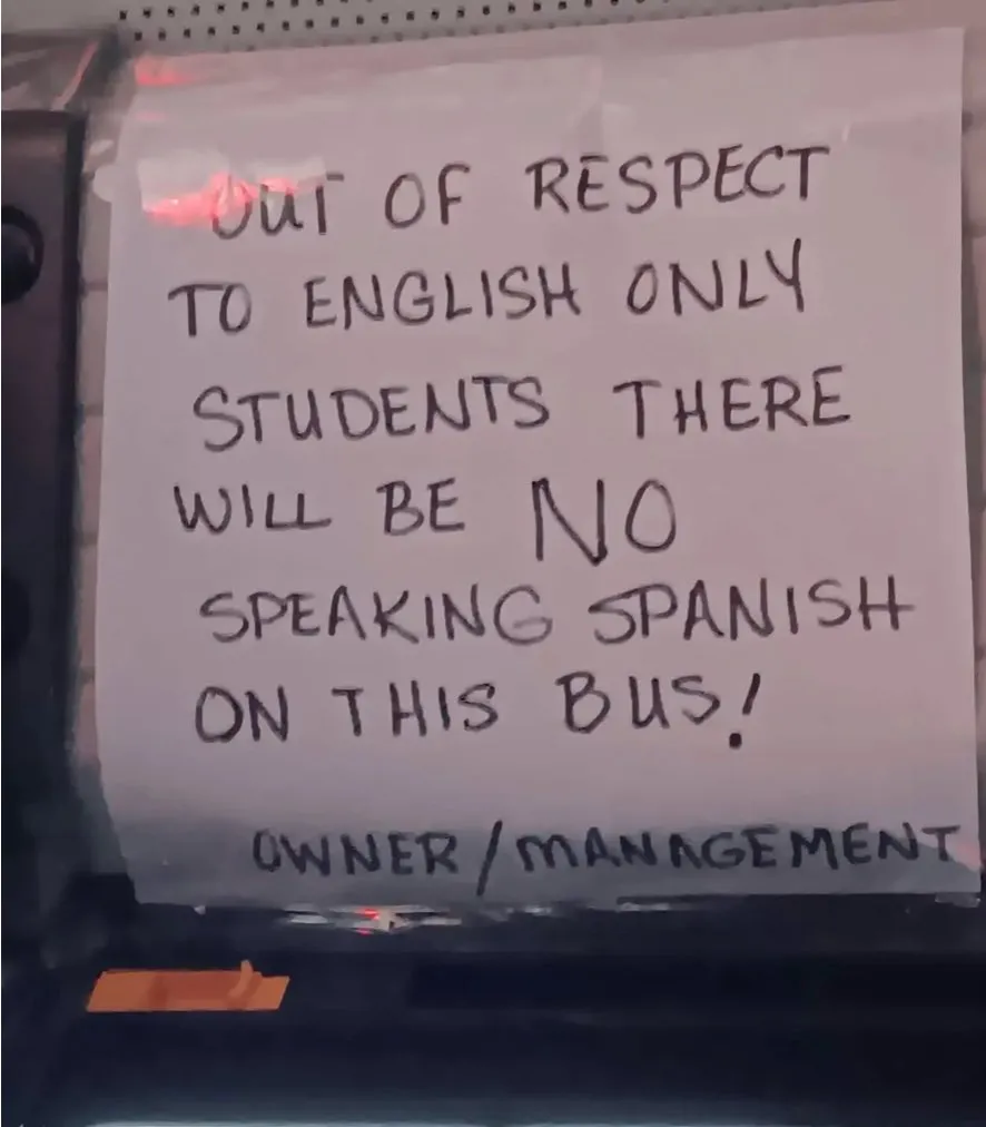 En Estados Unidos, un conductor prohíbe a sus pasajeros hablar Español / Redes Sociales