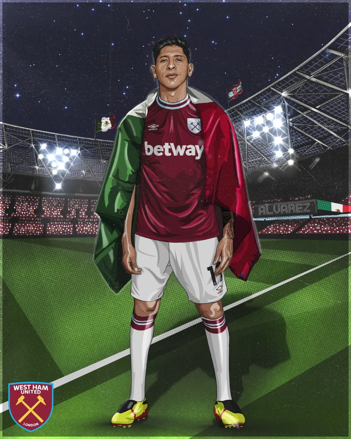 Edson en la felicitación del West Ham | @WestHAmEspanol