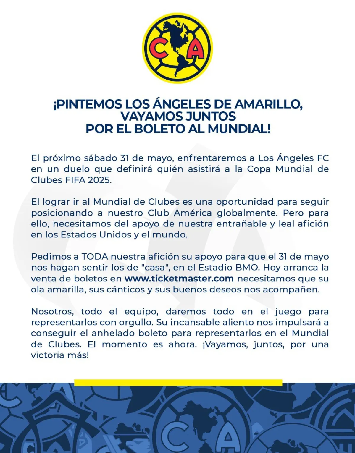 Mensaje a la afición | @ClubAmerica