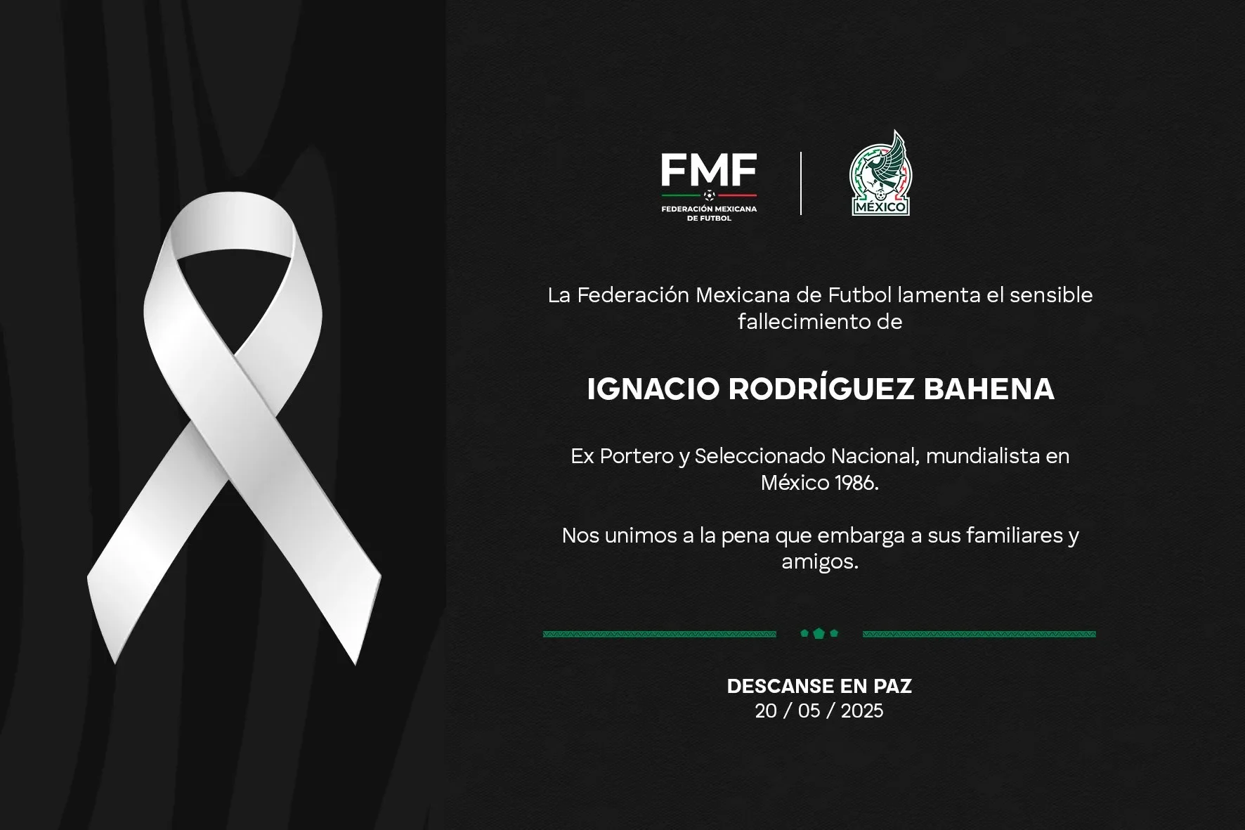 La FMF se sumó a las condolencias por el fallecimiento de Nacho Rodríguez