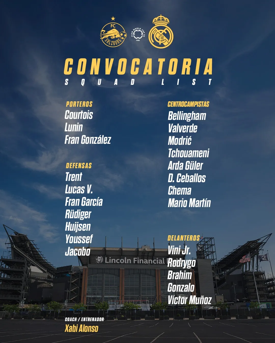 Esta es la convocatoria de Xabi Alonso para enfrentar a RB Salzburg