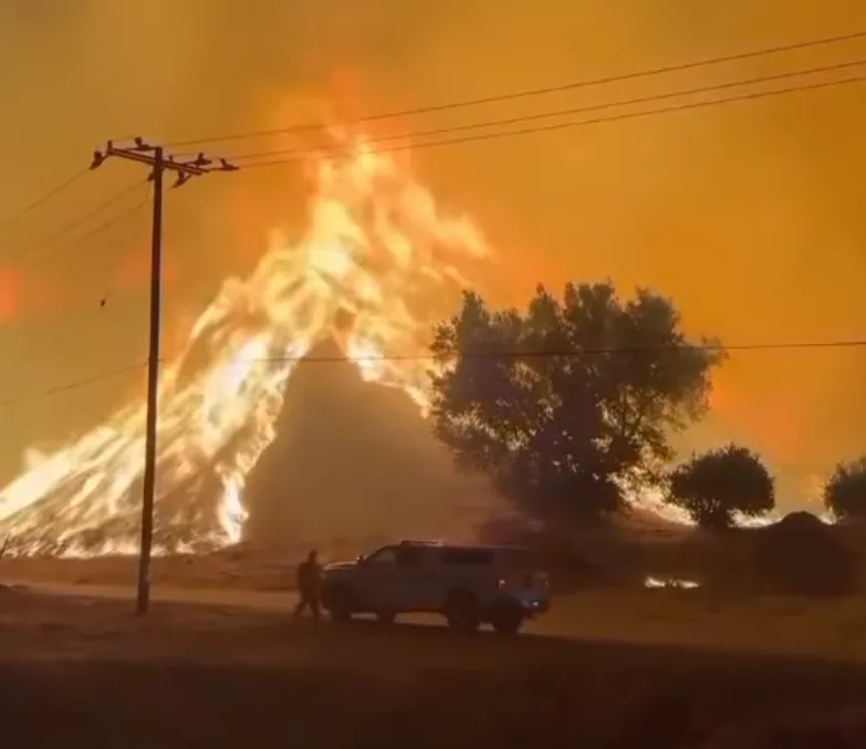 El fuego se registra en la zona montañosa de Los Ángeles / Redes Sociales