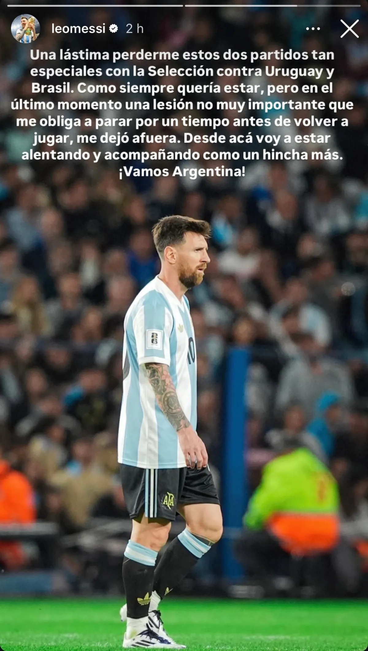 Historia de Messi | Captura de pantalla: @leomessi