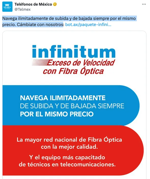 Telmex supo aprovechar el momento para promocionarse / Redes Sociales
