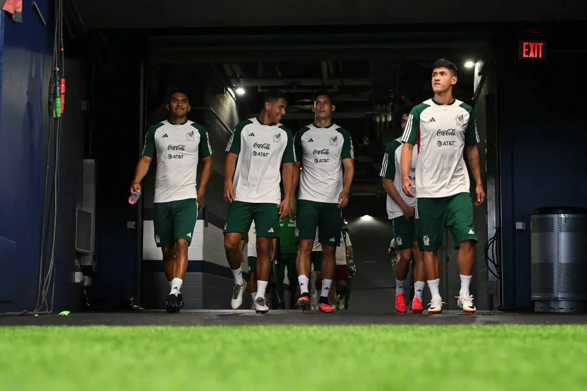 Jugadores de la Selección Mexicana en entrenamiento
