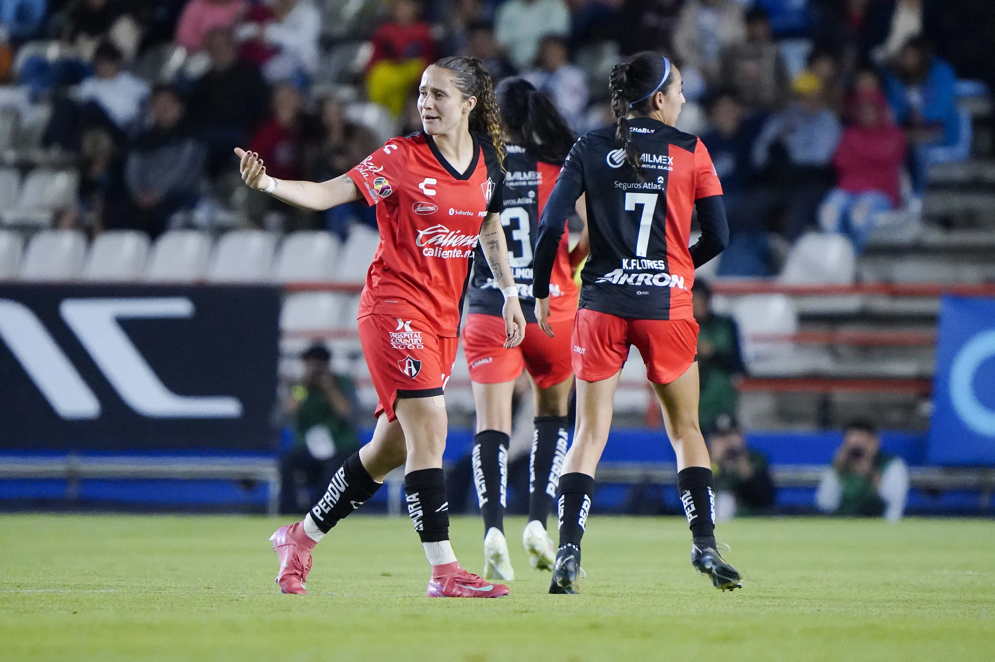 María Paula Salas en festejo de gol en Liguilla con Atlas