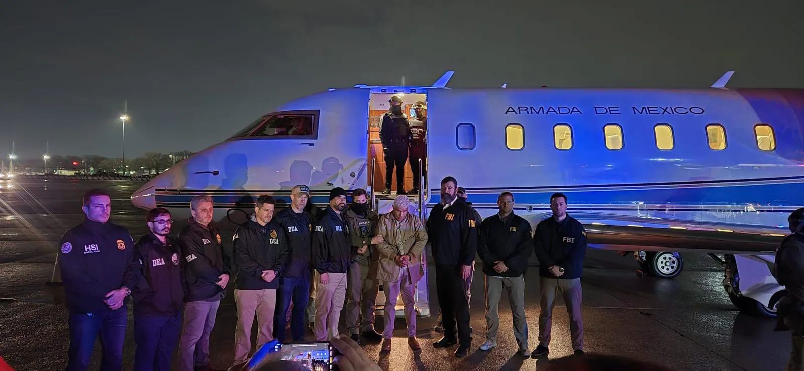 Rafel Caro Quintero fue recibido por agentes de la DEA / Redes Sociales