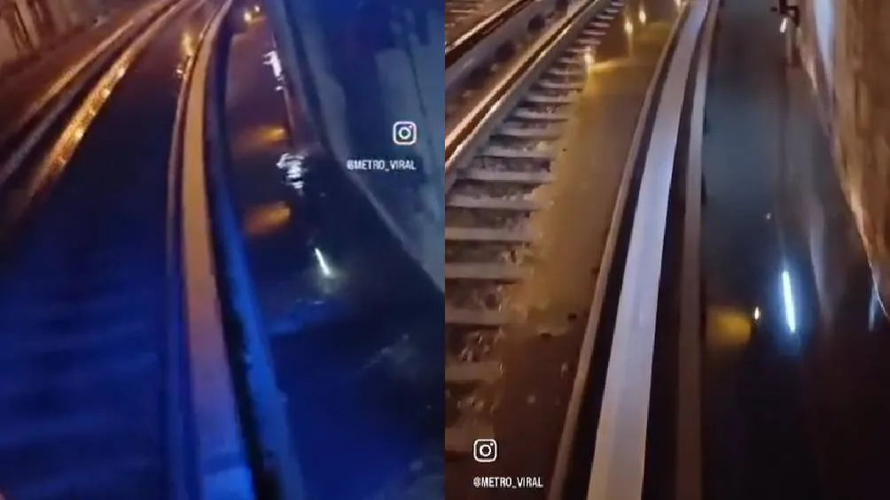 Las lluvias han provocado inundaciones en las vías del Metro/X