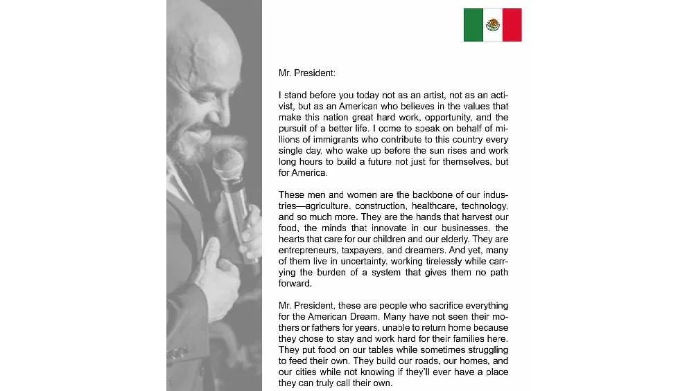 Esta es la carta que publicó el cantante en idioma inglés/IG: @lupilloriveraofficial