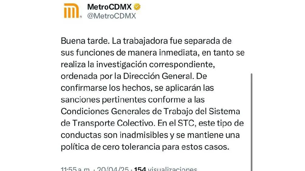 El Metro de la CDMX ya habló del tema/X