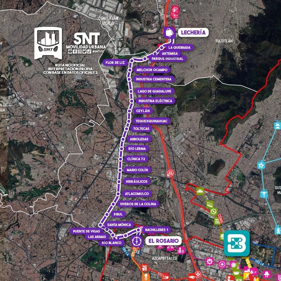 La nueva línea contempla 31 estaciones para transportar a 137 mil personas / Redes Sociales