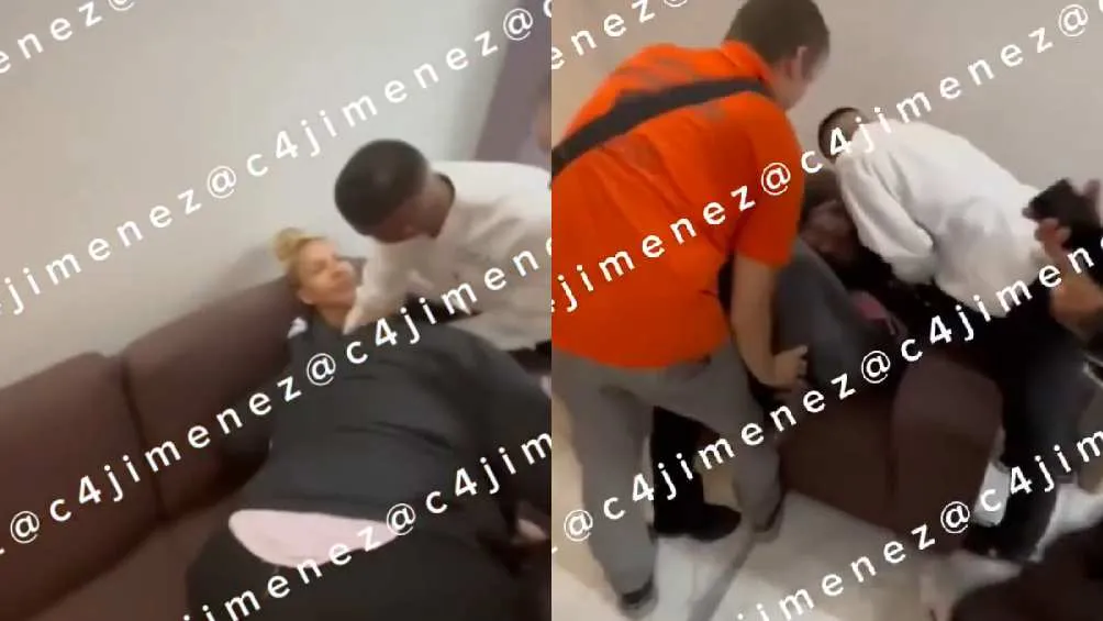 Además de insultos y escupitajos, la nueva Lady Racista atacó a una guardia de seguridad/X: @c4jiemenz