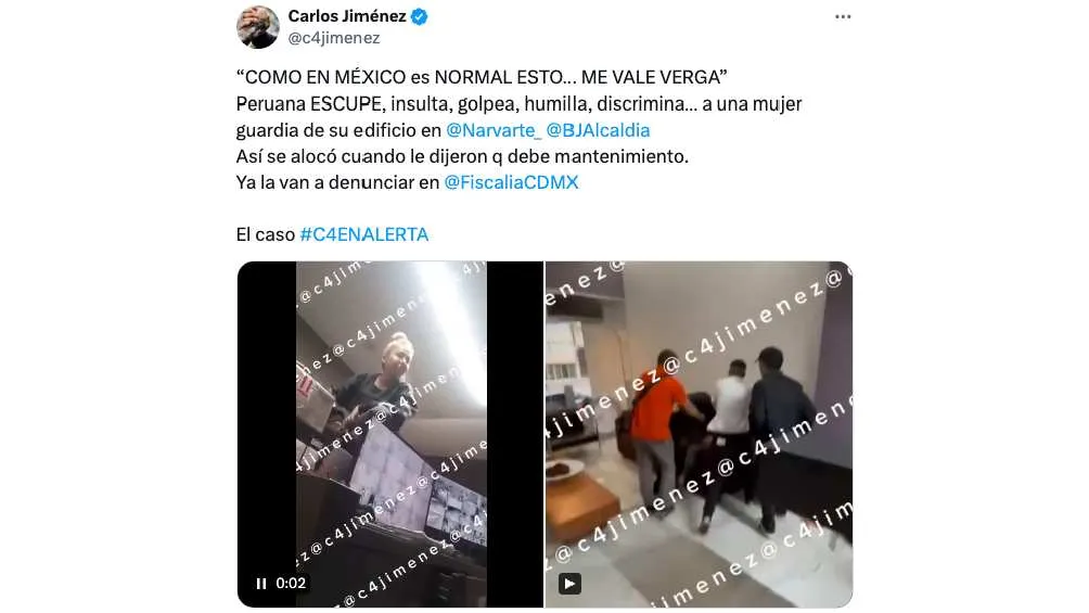 El caso fue dado a conocer por el periodista Carlos Jiménez/X: @c4jimenez