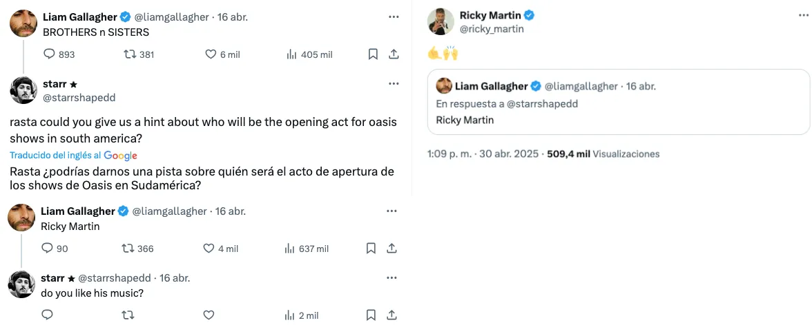 Liam adelantó que Ricky Martin les abrirá los show / Especial