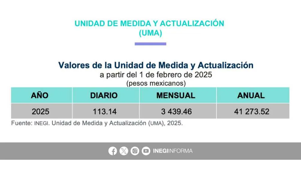 El aumento de las pensiones se basa en el nuevo valor de la UMA/INEGI