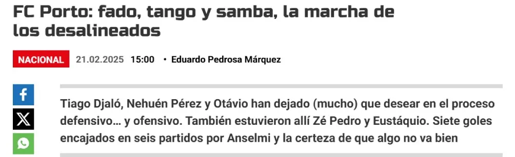 La prensa portuguesa no dejó pasar la derrota del Porto