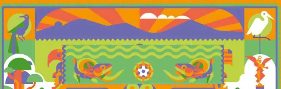 La fauna y los volcanes, presentes en el póster del mundial