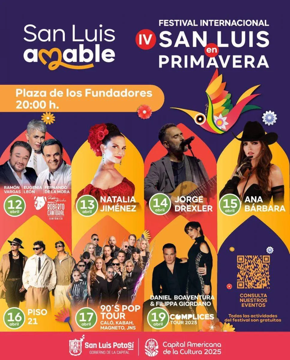 Estos artistas se presentarán en la Plaza de los Fundadores / Redes Sociales